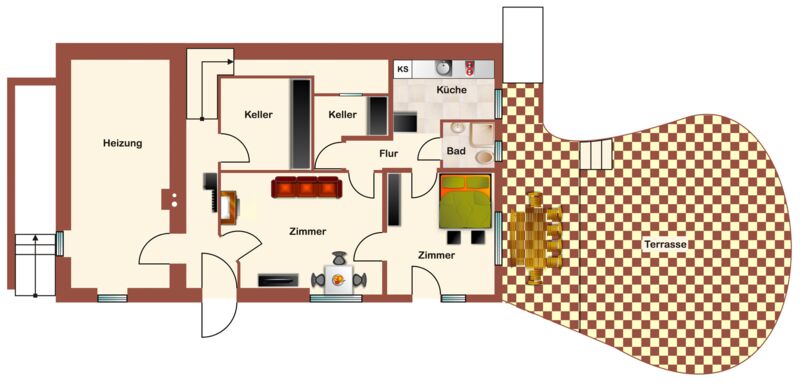 Grundriss Gartengeschoss-Wohnung